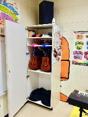 Ukulele Storage Rack in Closet by Charles Van Deursen Ukulele Storage Rack in Closet by Charles Van Deursen
